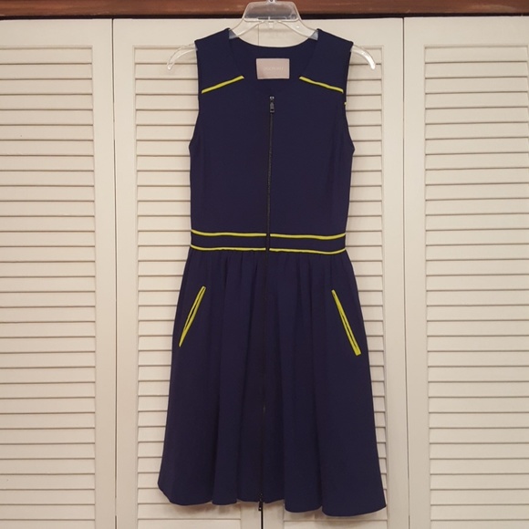 JASON WU NAVY BLUE  A-LINE KNEE LENGTH DRESS  -EUC - Picture 1 of 8